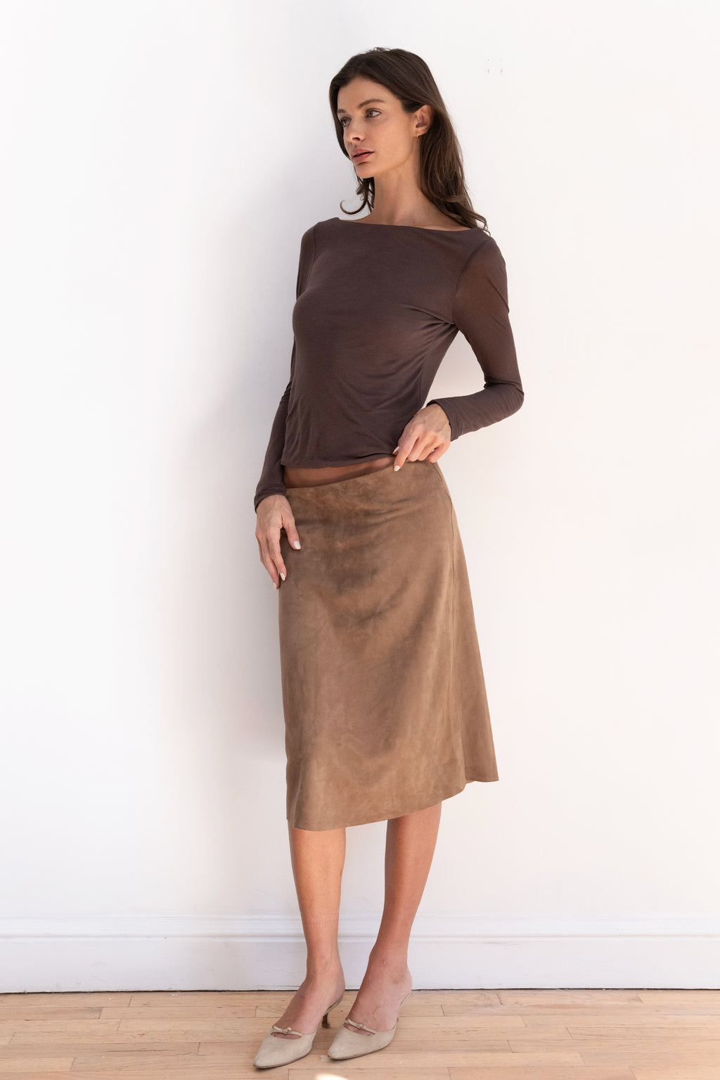 Archive Suede Midi Skirt